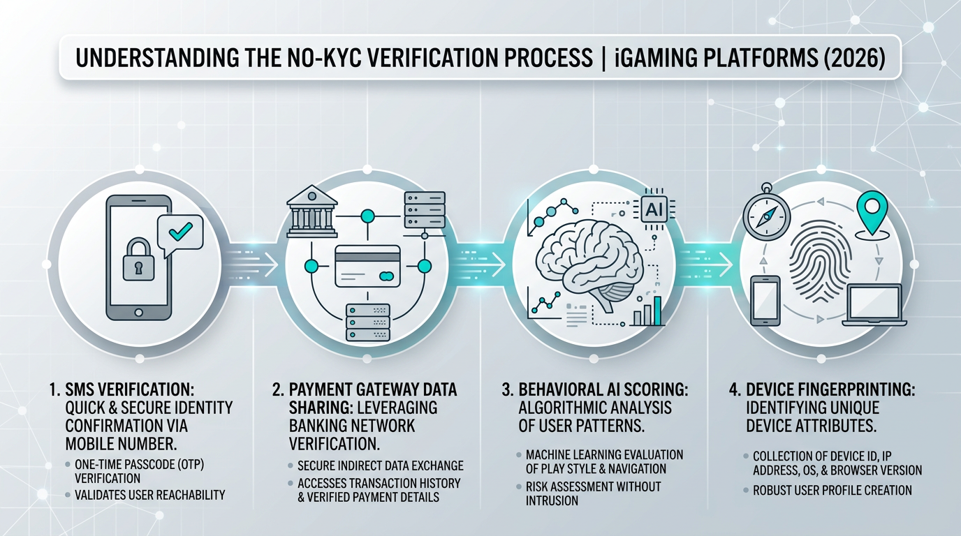 Infografika wyjaśniająca techniczne aspekty weryfikacji w kasynach bez dokumentów.